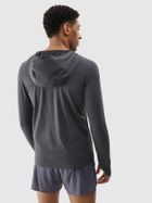 Bluza męska z kapturem, rozpinana, szara, 4F