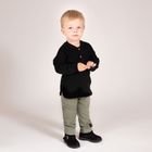 Bluzka chłopięca z długim rękawem, czarna, Nicol