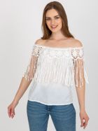 Bluzka damska bez rękawów, biała, Factory Price