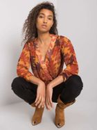 Bluzka damska z długim rękawem, brązowa, Factory Price