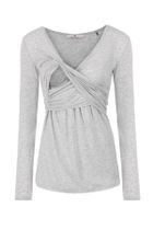 Bluzka damska z długim rękawem, ciążowa, szara, Bellybutton