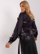 Bluzka damska z długim rękawem, czarna, Lakerta