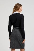 Bluzka damska z długim rękawem, czarna, Moodo