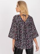 Bluzka damska z długim rękawem, czarna, Zuluna