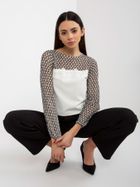 Bluzka damska z długim rękawem, ecru, Lakerta