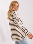 Bluzka damska z długim rękawem, oversize, beżowa, Lakerta