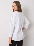 Bluzka damska z długim rękawem, oversize, biała, Ex Moda