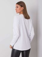 Bluzka damska z długim rękawem, oversize, biała, Relevance