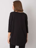 Bluzka damska z długim rękawem, oversize, czarna, Ex Moda