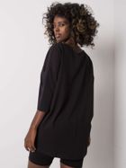 Bluzka damska z długim rękawem, oversize, czarna, Ex Moda