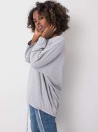 Bluzka damska z długim rękawem, oversize, szara, Relevance