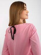 Bluzka damska z długim rękawem, różowa, Lakerta