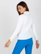 Bluzka damska z długim rękawem, welurowa, ecru, Rue Paris