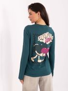 Bluzka damska z długim rękawem, zielona, Sublevel