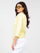 Bluzka damska z długim rękawem, żółta, Basic Feel Good