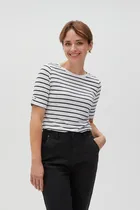 Bluzka damska z krótkim rękawem, biała, Moodo