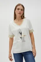 Bluzka damska z krótkim rękawem, biała, Moodo