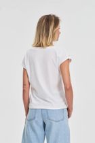 Bluzka damska z krótkim rękawem, biała, Moodo