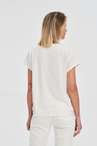 Bluzka damska z krótkim rękawem, biała, Moodo