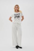 Bluzka damska z krótkim rękawem, biała, Moodo