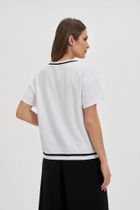 Bluzka damska z krótkim rękawem, biała, Moodo