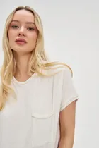 Bluzka damska z krótkim rękawem, biała, Moodo