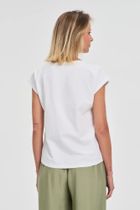 Bluzka damska z krótkim rękawem, biała, Moodo