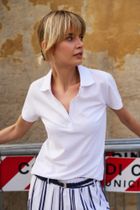 Bluzka damska z krótkim rękawem, biała, Moodo