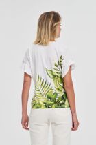 Bluzka damska z krótkim rękawem, biała, Moodo