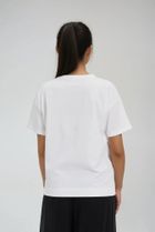 Bluzka damska z krótkim rękawem, biała, Moodo