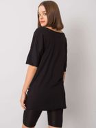 Bluzka damska z krótkim rękawem, czarna, Ex Moda