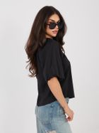 Bluzka damska z krótkim rękawem, czarna, Sublevel