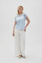 Bluzka damska z krótkim rękawem, niebieska, Moodo