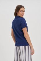 Bluzka damska z krótkim rękawem, niebieska, Moodo