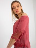 Bluzka damska z krótkim rękawem, różowa, Lakerta