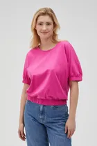 Bluzka damska z krótkim rękawem, różowa, Moodo