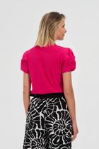 Bluzka damska z krótkim rękawem, różowa, Moodo