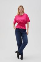 Bluzka damska z krótkim rękawem, różowa, Moodo
