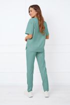 Bluzka damska z krótkim rękawem, turkusowa, Caro, Italian Fashion