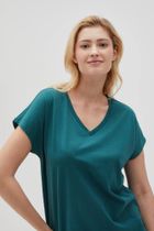 Bluzka damska z krótkim rękawem, zielona, Moodo