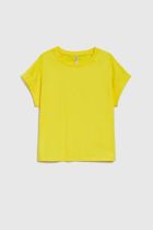 Bluzka damska z krótkim rękawem, żółta, Moodo