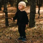 Bluzka dziecięca z długim rękawem, czarna, Eevi