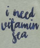 Bluzka dziewczęca z długim rękawem, beżowa melanż, I need vitamin sea, Tom Tailor