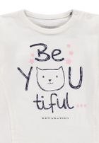 Bluzka dziewczęca z długim rękawem, biała, Bellybutton