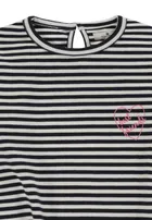 Bluzka dziewczęca z długim rękawem, biało-czarna, Tom Tailor