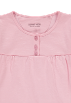 Bluzka dziewczęca z długim rękawem, różowa, Esprit