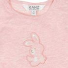 Bluzka dziewczęca z długim rękawem, różowa, Kanz