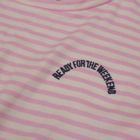 Bluzka dziewczęca z długim rękawem, różowo-biała, Tom Tailor