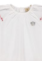 Bluzka dziewczęca z krótkim rękawem, bawełna organiczna, ecru, Bellybutton