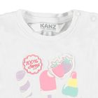 Bluzka dziewczęca z krótkim rękawem, biała, Kanz